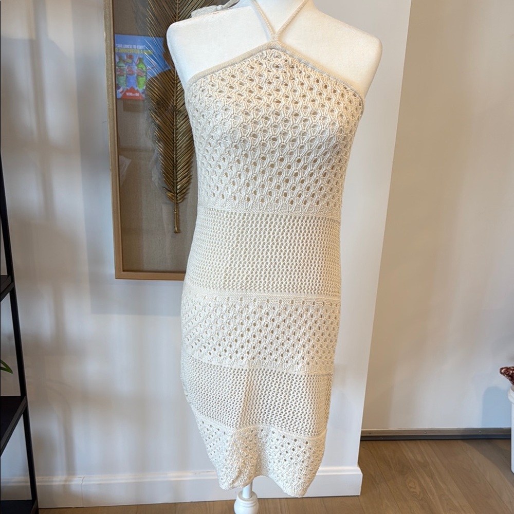 Old Navy Cream Sheath Dress Halter Resort Wear